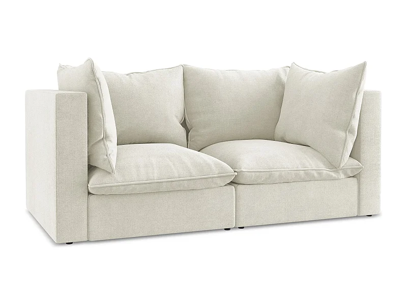 Canapé modulable 2 places en tissu texturé - beige - MANAO