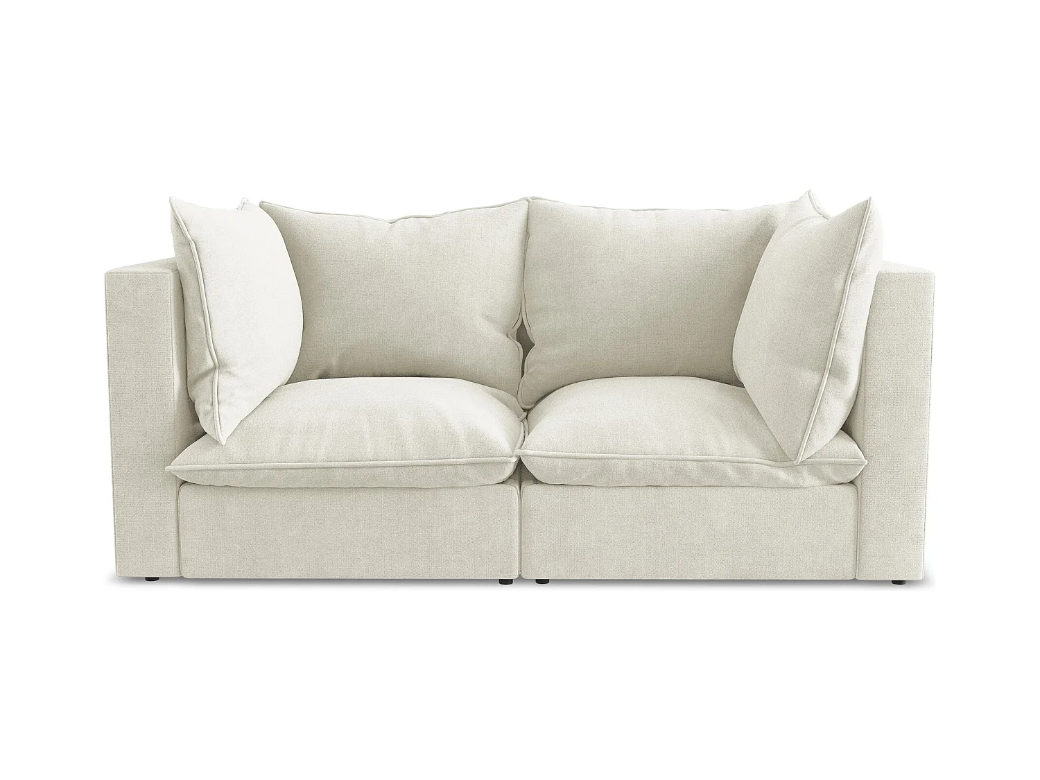 Canapé modulable 2 places en tissu texturé - beige - MANAO