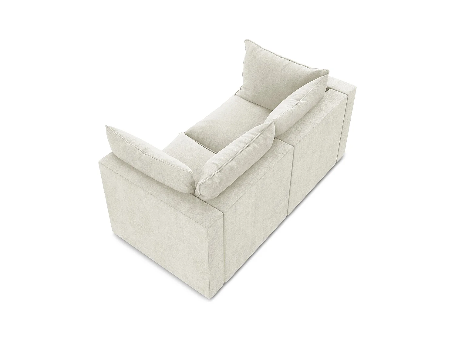 Canapé modulable 2 places en tissu texturé - beige - MANAO