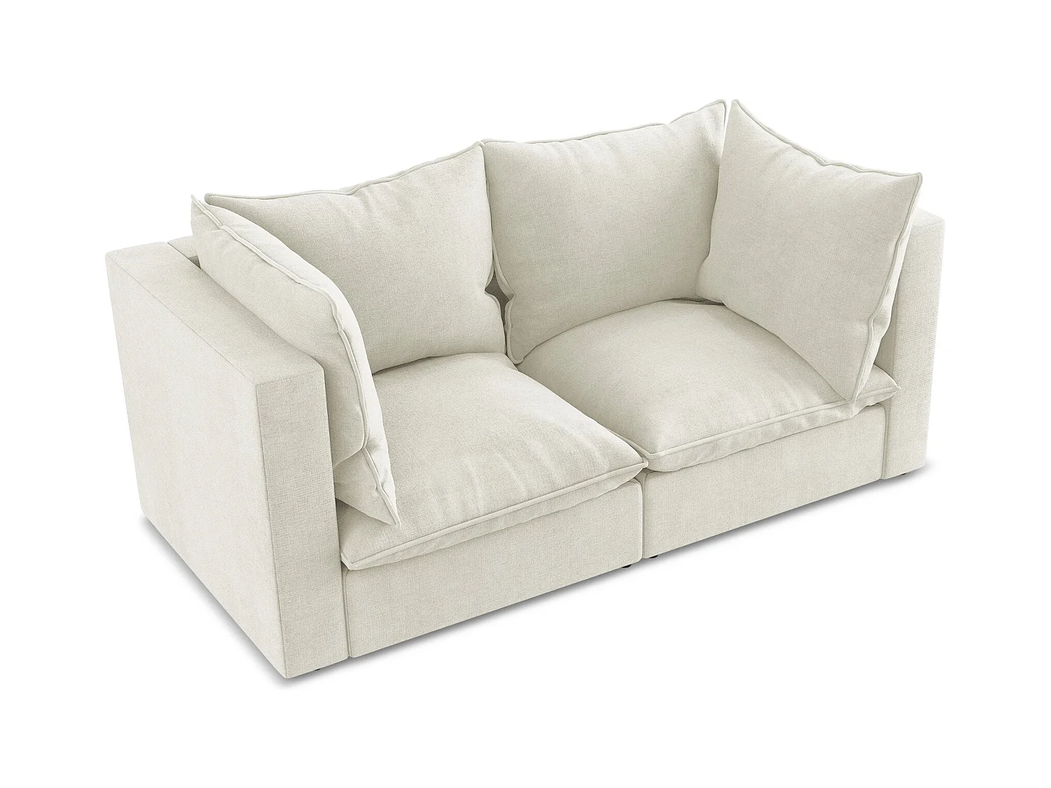 Canapé modulable 2 places en tissu texturé - beige - MANAO