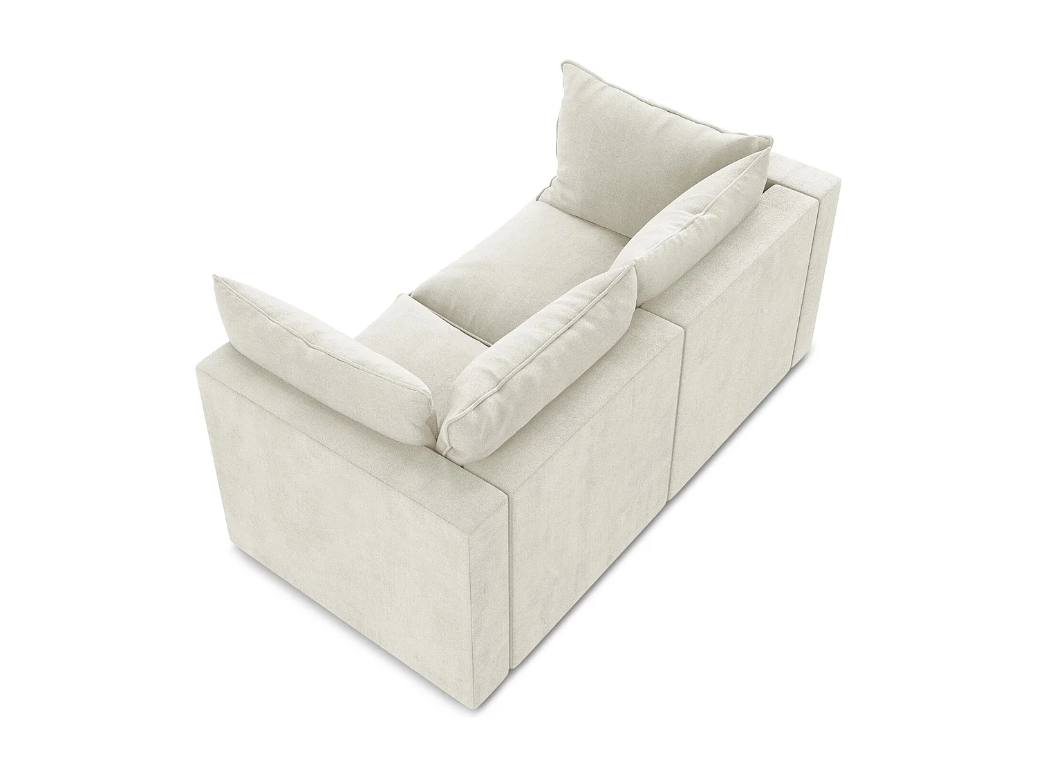 Tweezits modulaire bank van beige textuurstof - MANAO