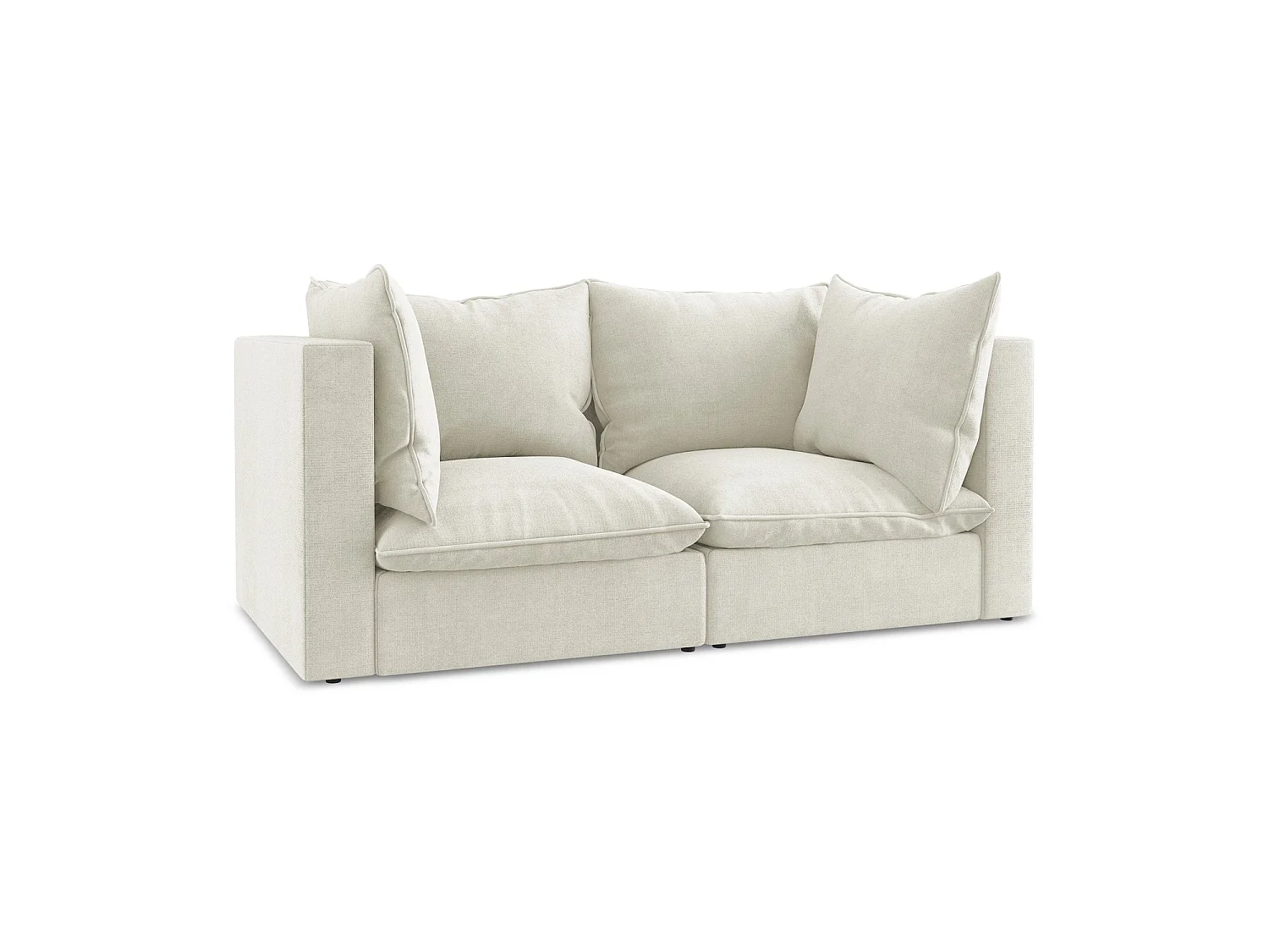 Tweezits modulaire bank van beige textuurstof - RAVENNA
