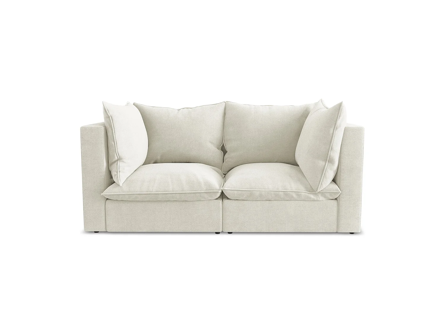 Tweezits modulaire bank van beige textuurstof - RAVENNA