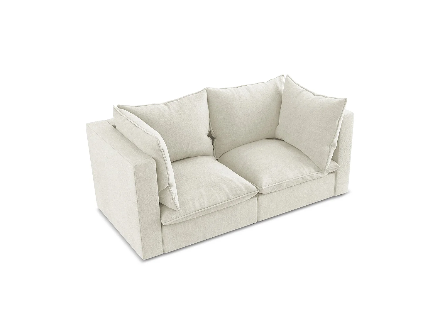 Tweezits modulaire bank van beige textuurstof - RAVENNA