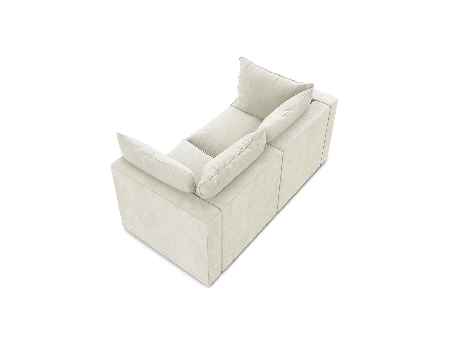 Tweezits modulaire bank van beige textuurstof - RAVENNA