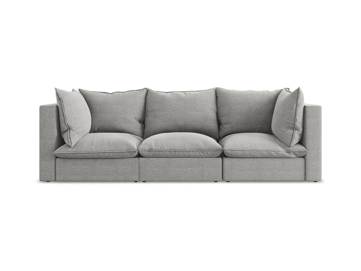 Canapé modulable 3 places en tissu bouclette - gris clair - MANAO