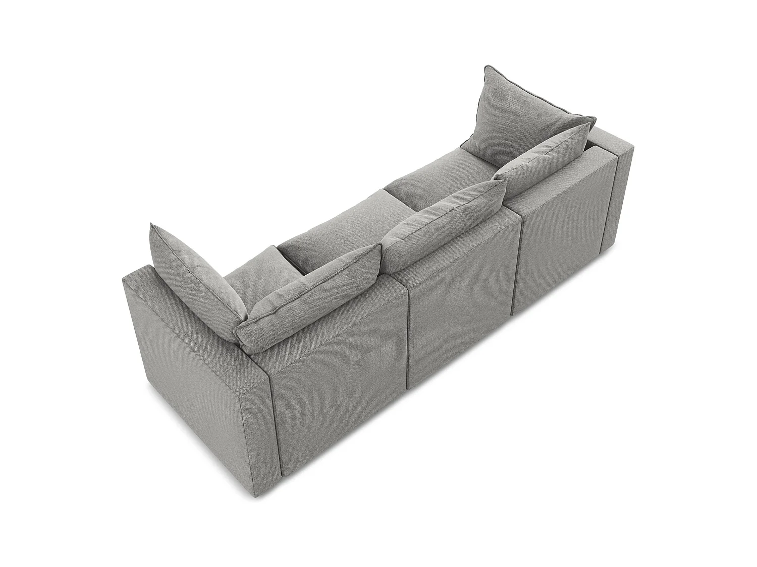 Canapé modulable 3 places en tissu bouclette - gris clair - MANAO