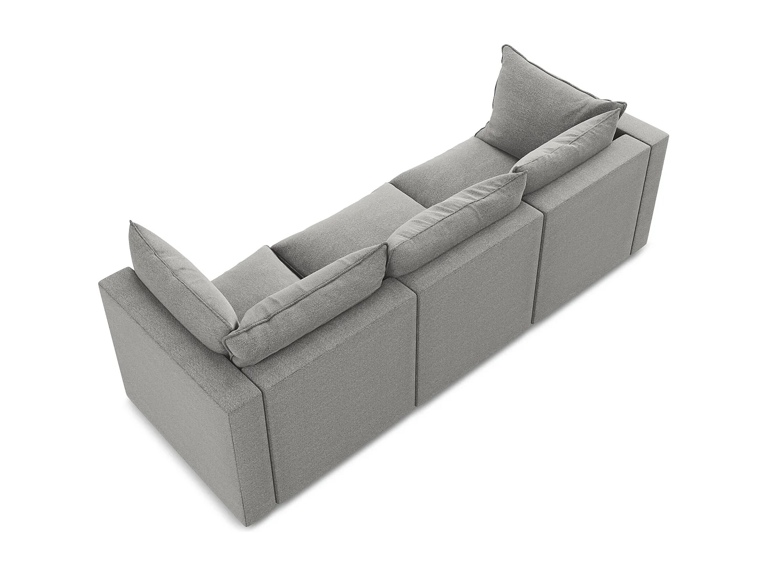 Driezits modulaire bank van lichtgrijs bouclé - MANAO