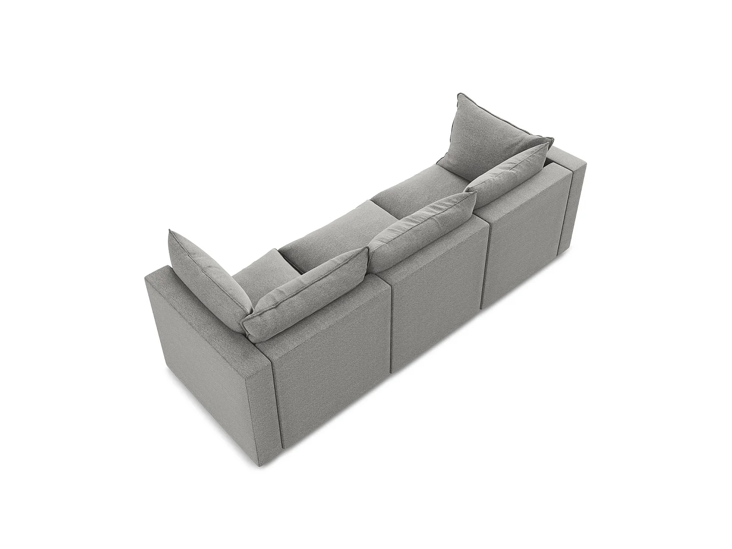 Driezits modulaire bank van lichtgrijs bouclé - RAVENNA