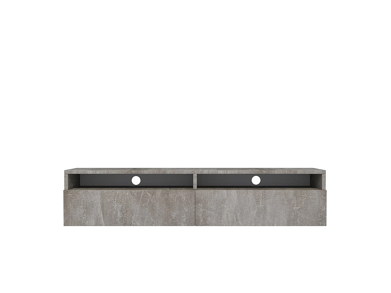Meuble TV - 2 tiroirs - aspect béton - 140 cm - REDNAW