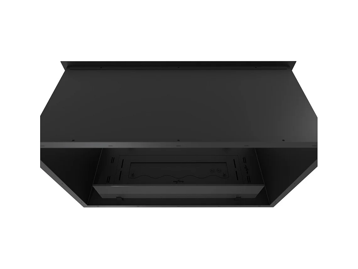 Cheminée bioéthanol 2Side 800 Slim encastrable à deux façades - Noir mat, avec vitre, brûleur 1 L, design moderne