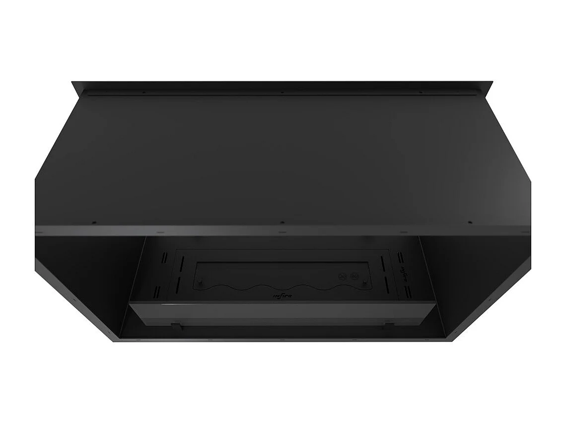 Cheminée bioéthanol 2Side 800 Slim encastrable à deux façades - Noir mat, avec vitre, brûleur 1 L, design moderne