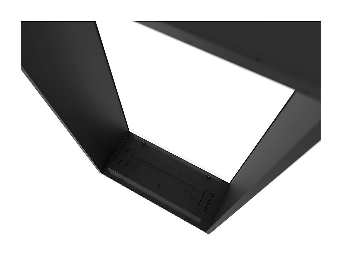 Cheminée bioéthanol 2Side 1600 Slim Vert encastrable à deux façades - Noir mat, avec vitre, brûleur 1,2 L, design moderne