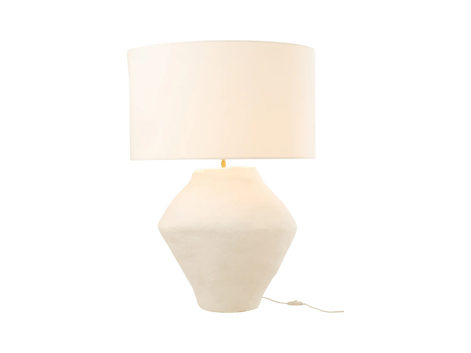 Lampe à Poser Papier Mâché "Bali Bliss" 85cm Blanc