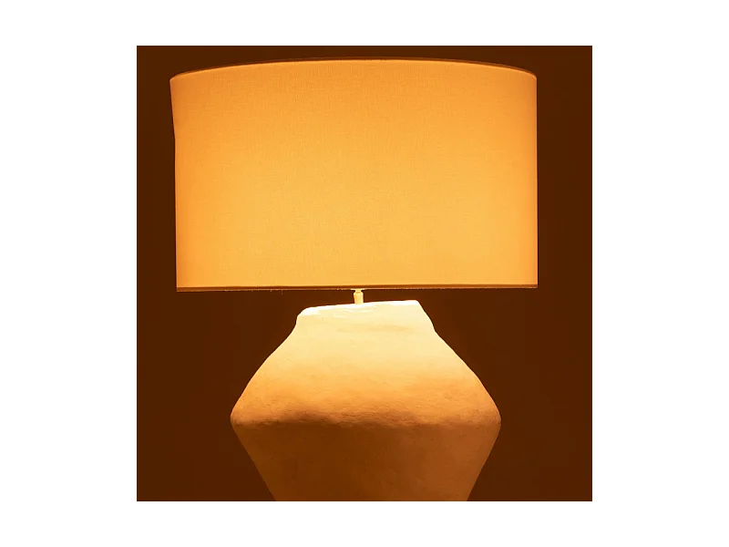 Lampe à Poser Papier Mâché "Bali Bliss" 85cm Blanc