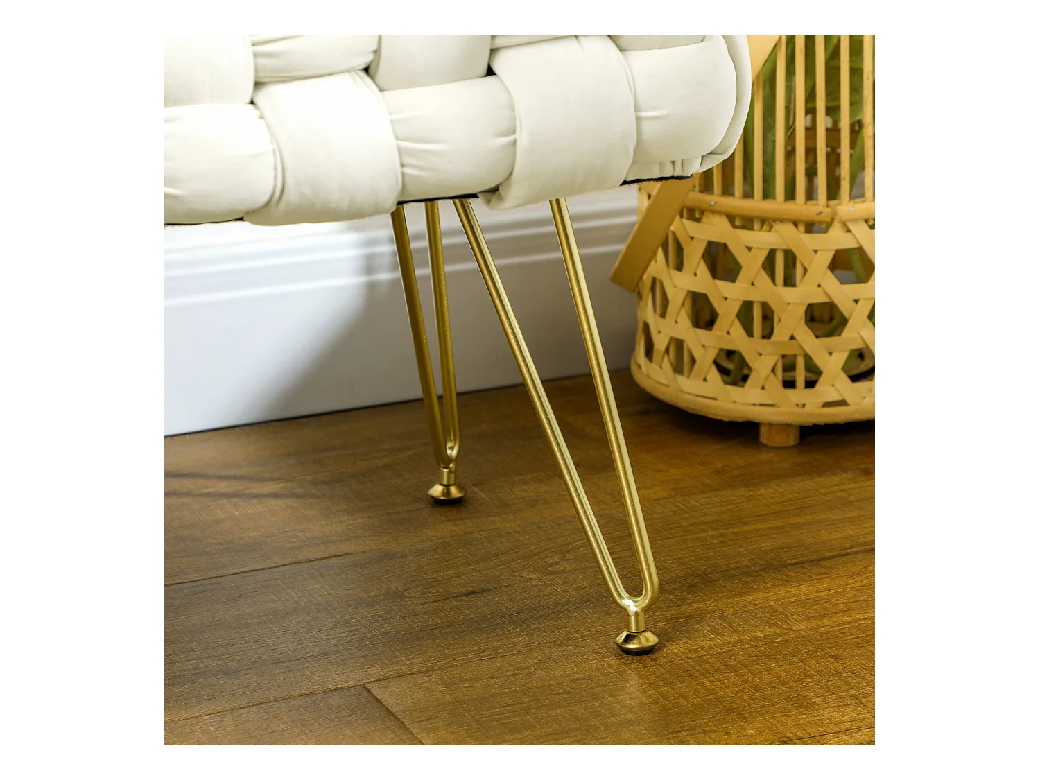 Tabouret,banc rembourré aspect velours,repose-pieds avec assise rembourrée,76x38x41,5cm