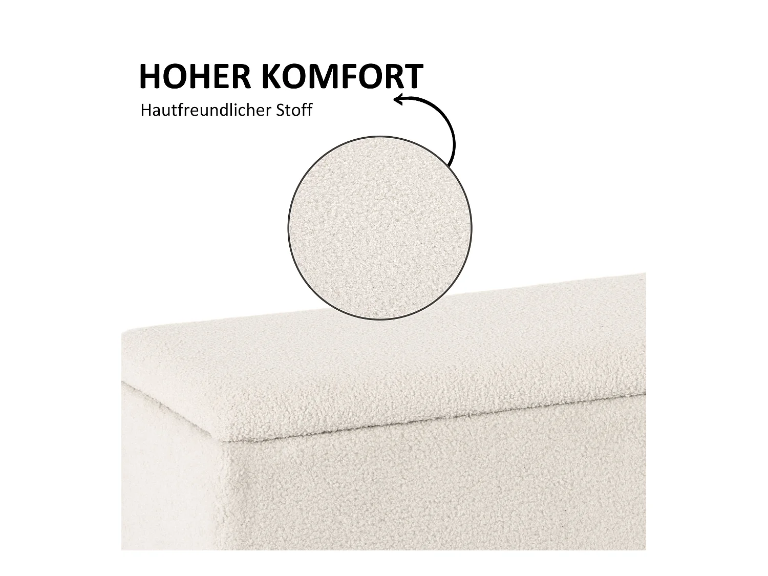 Sitzbank mit Stauraum, Polsterbank mit Klappdeckel, Samtoptik, 95x38x45cm