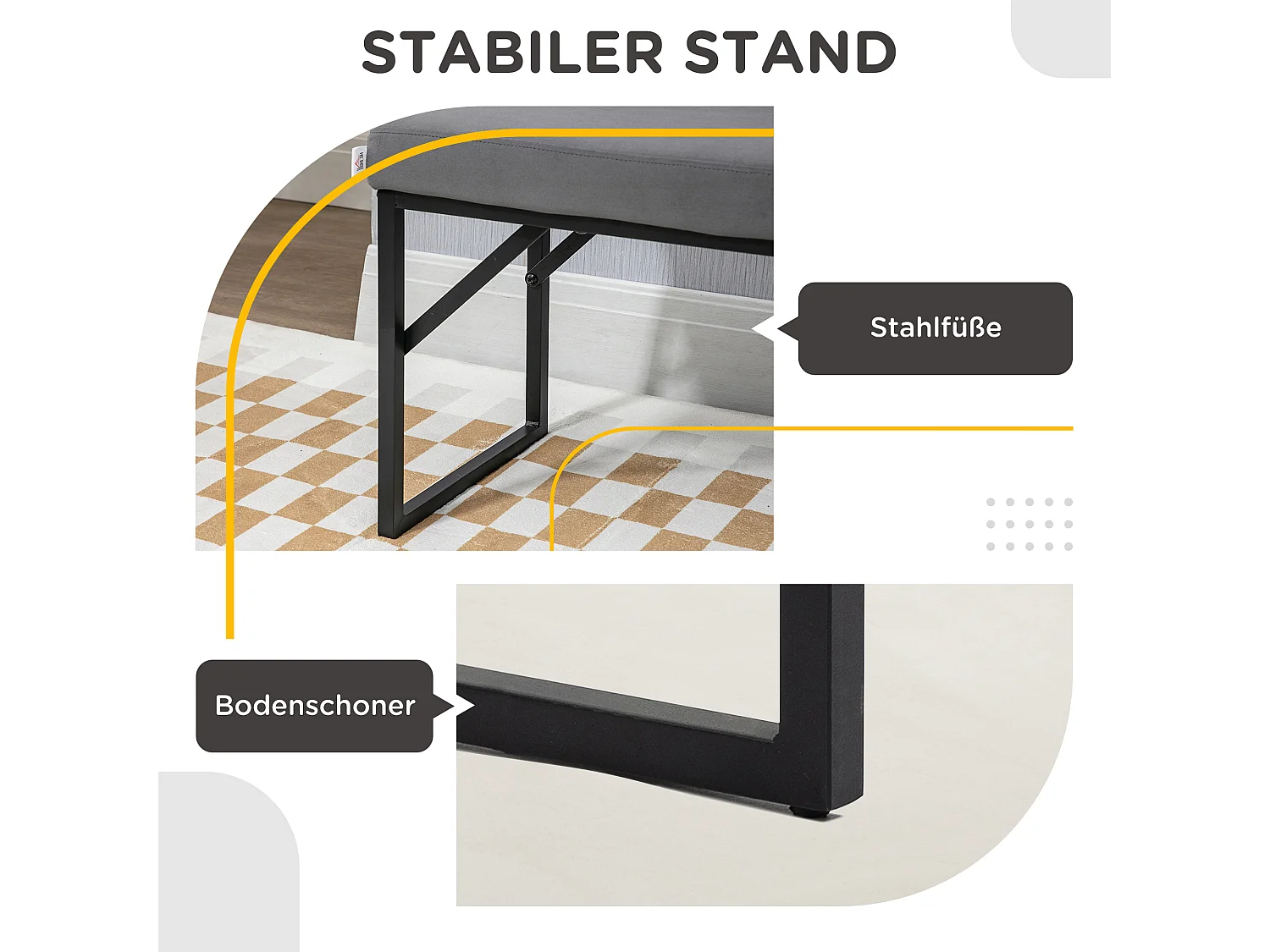 Polsterbank Samtoptik Sitzbank Bettbank Schminkbank Flurbank Dunkelgrau 115x46x49 cm