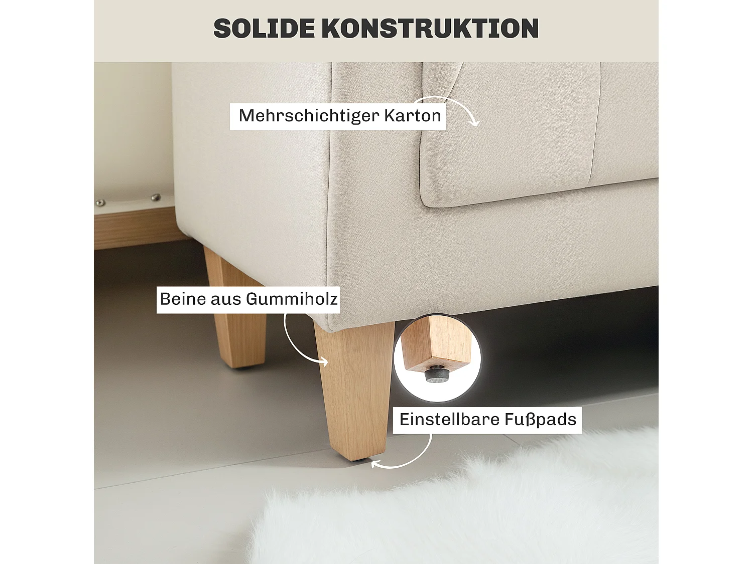 Gestoffeerde bank met chenille bekleding Bedbank met armleuning en 2 cilinderkussens