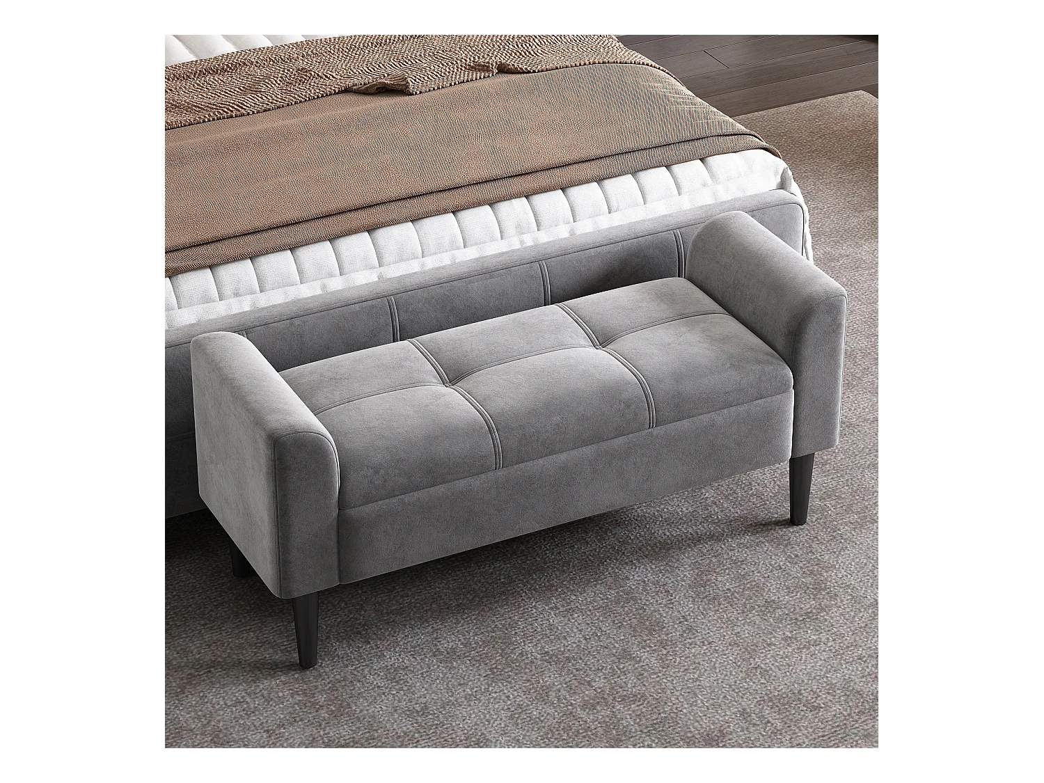 Polsterbänke mit Armlehne,Bettbänke,Betthocker, Bänke für das Schlafzimmer,Klavierbänke