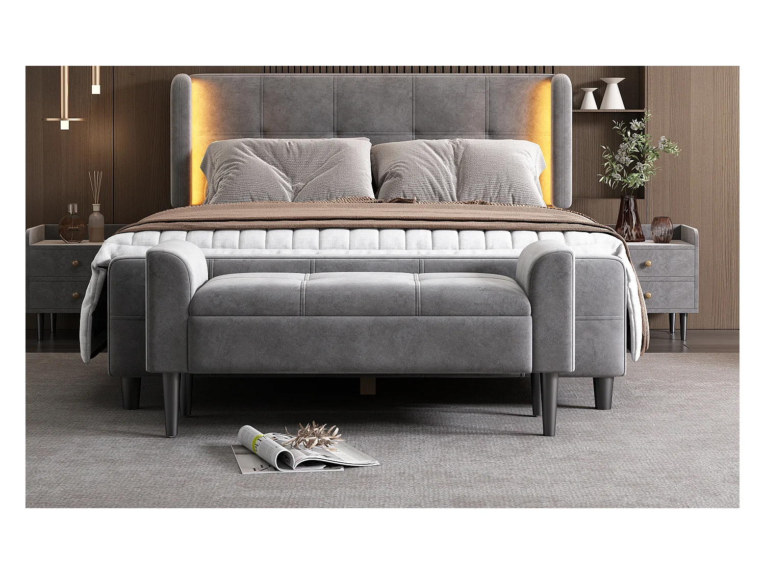 Polsterbänke mit Armlehne,Bettbänke,Betthocker, Bänke für das Schlafzimmer,Klavierbänke