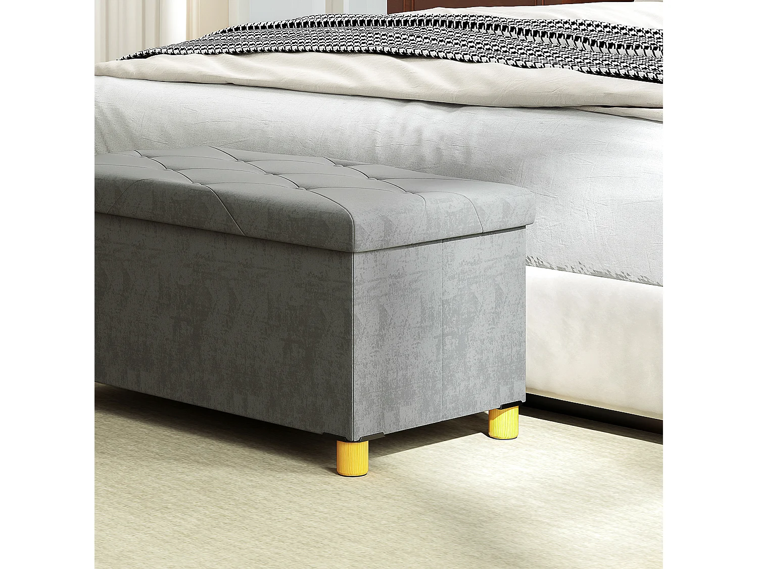 Opvouwbare gestoffeerde bank,bedbank met fluwelen look