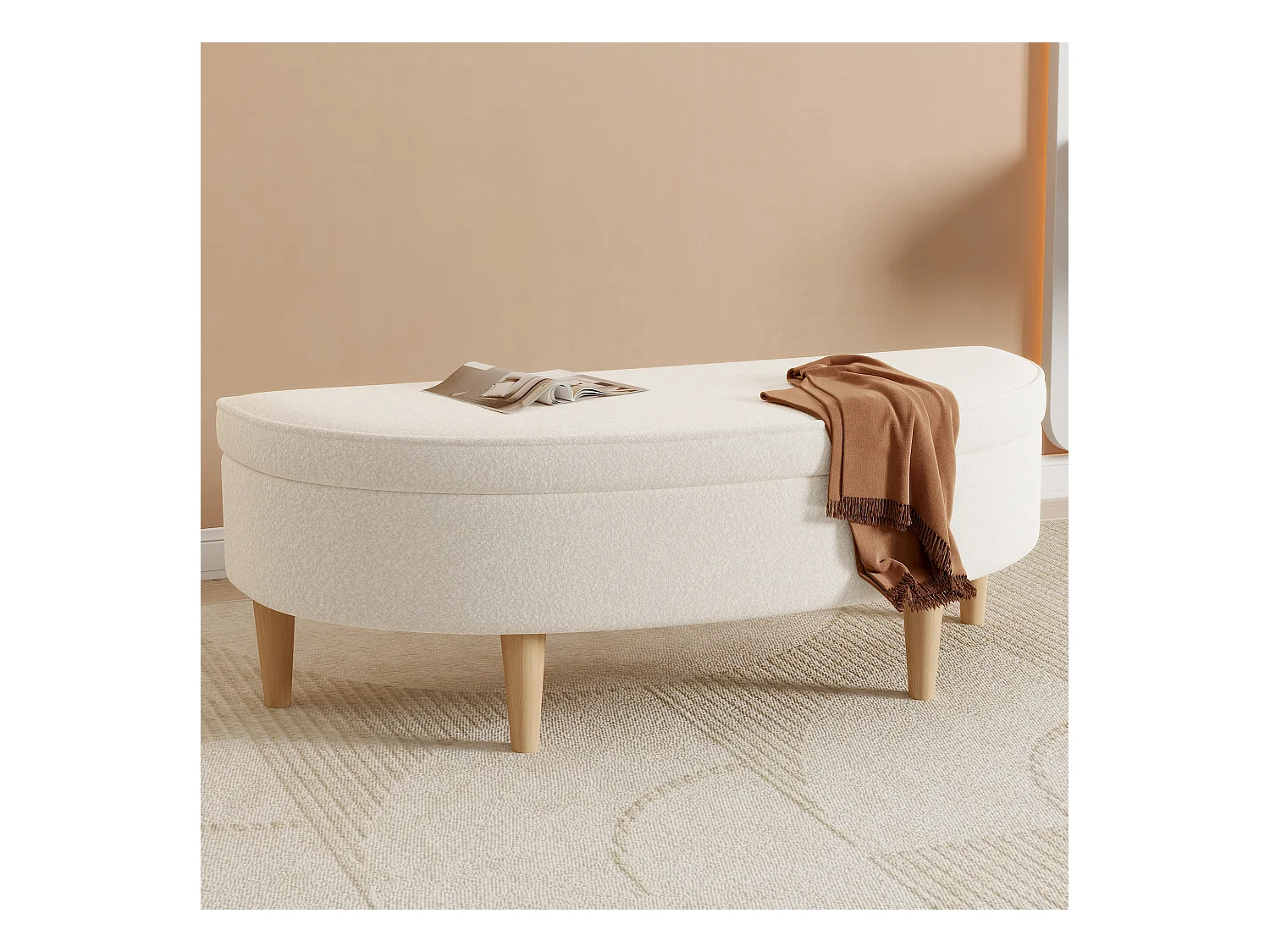 Banquettes rembourrées,bancs de lit,tabourets de lit,zone de tabouret semi-circulaire