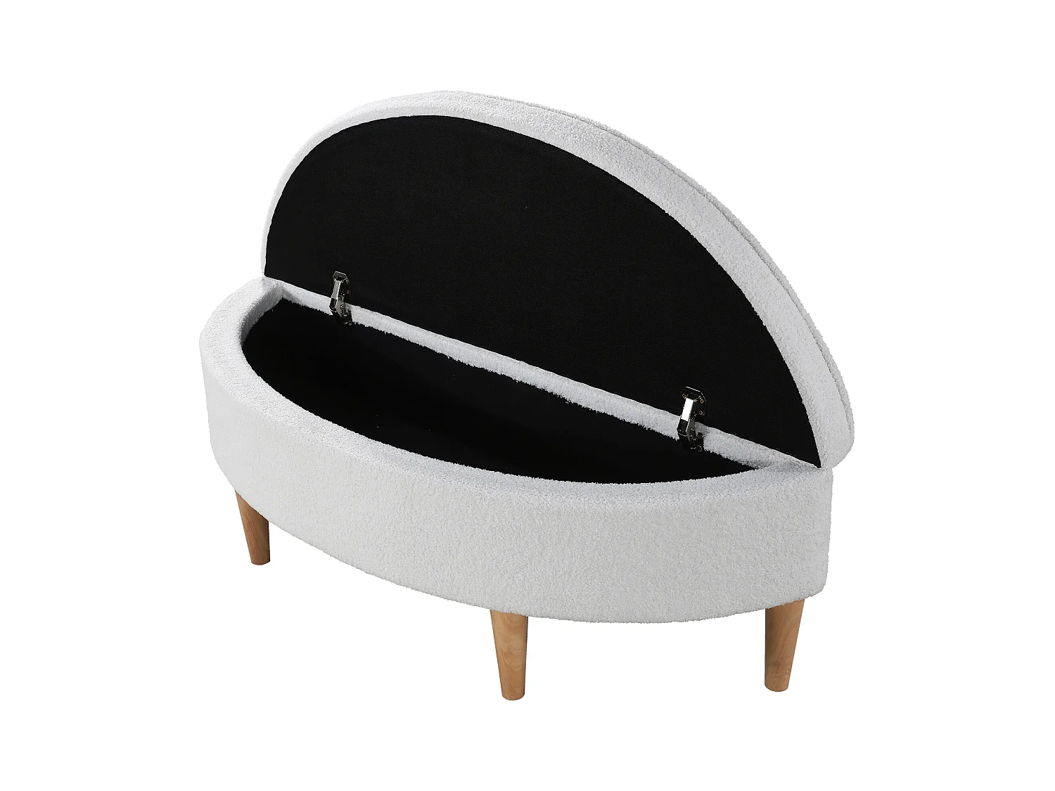 Polsterbänke, Bettbänke, Betthocker, halbkreisförmige Hockerfläche, geformt, Bänke