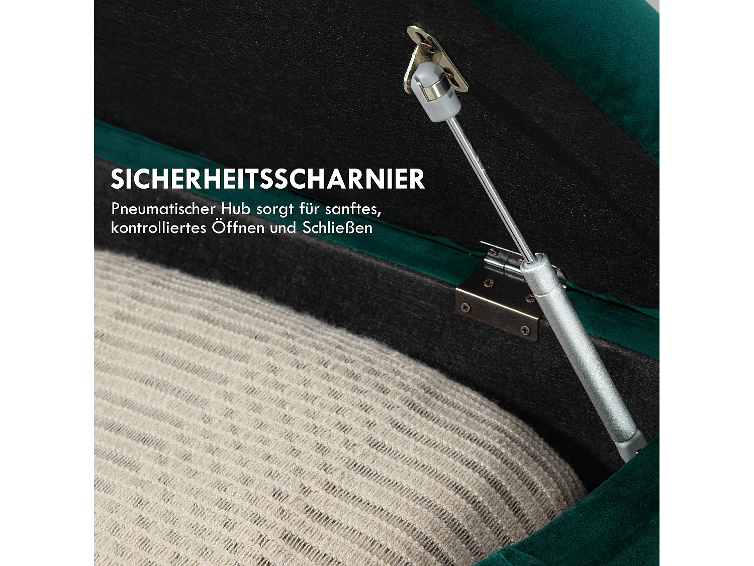 Gestoffeerde bank met opbergruimte en open deksel,gestoffeerde bank van rubberhout,fluweelachtig