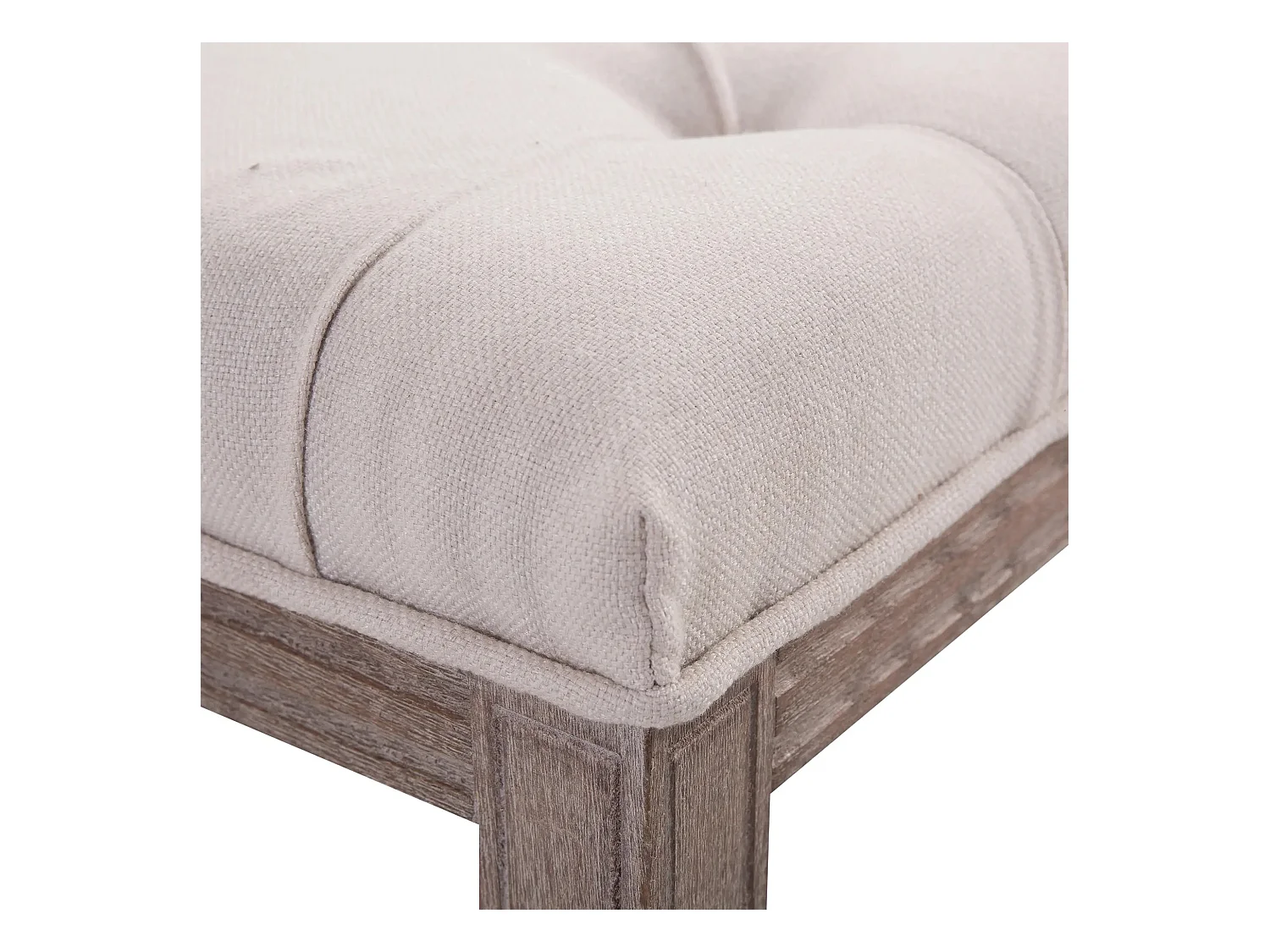 Banc rembourré,tabouret de salon,vintage rétro avec boutons,bois de lin1 42x47x51cm