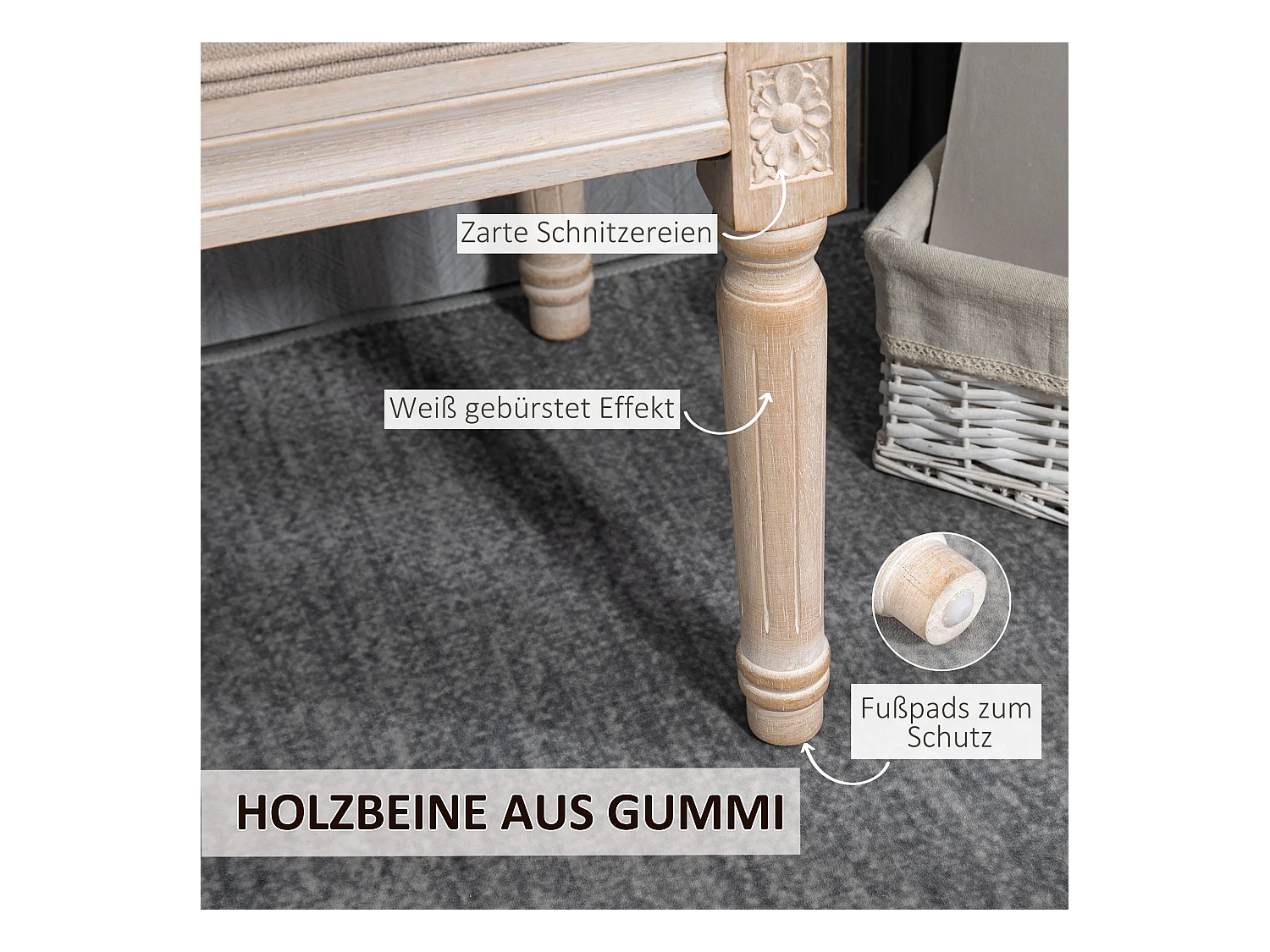 Polsterbank Vintage 117x40x48cm Sitzbank Bettbank Schlafzimmerbank mit Knöpfen