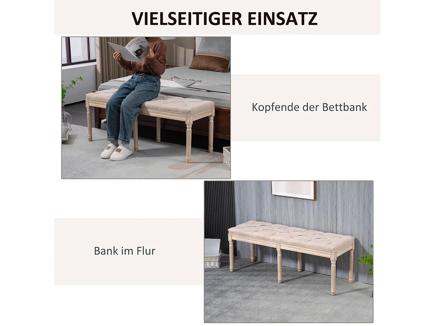 Vintage gestoffeerde bank,117 x 40 x 48 cm,bank,bedbank,slaapkamerbank met knopen