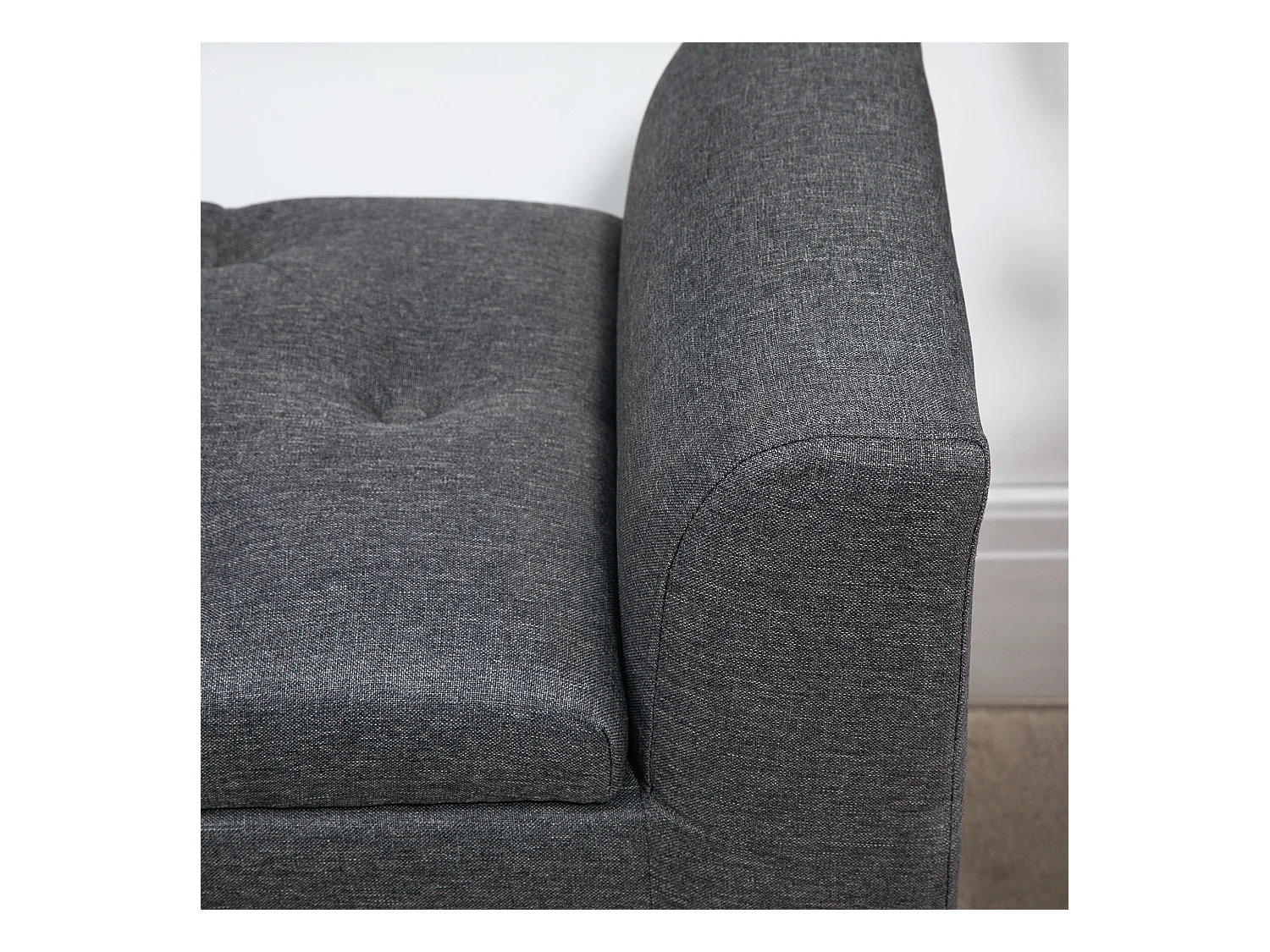 Panca con vano contenitore,panca imbottita,sgabello,cassapanca,effetto lino,grigio scuro