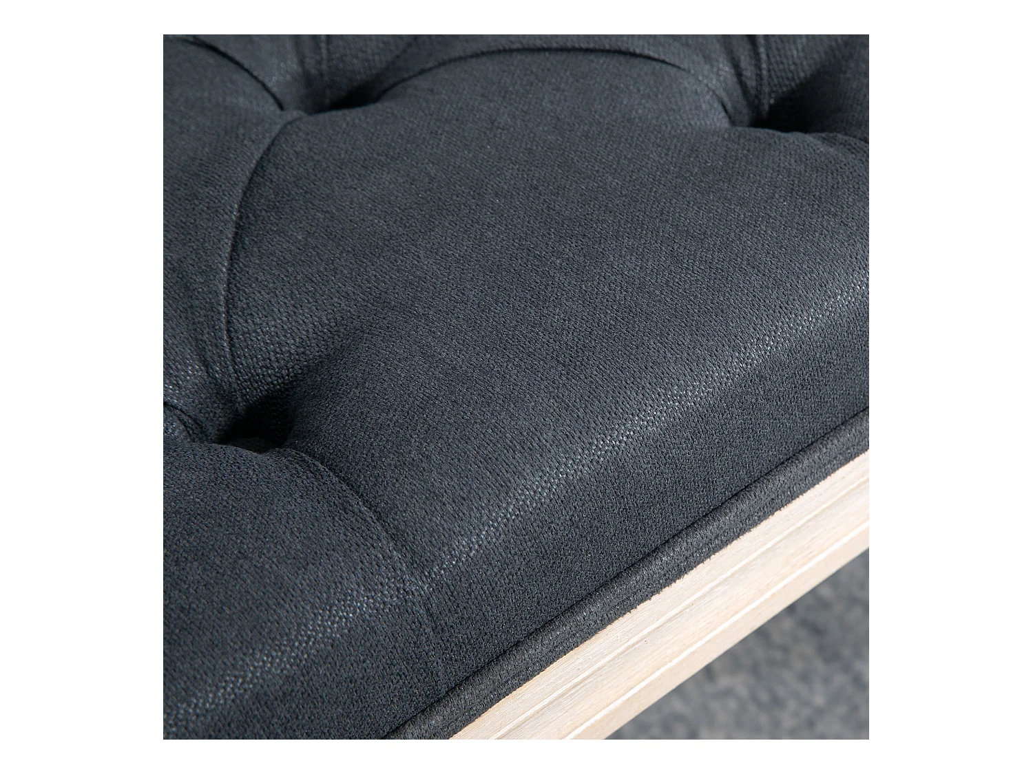 Polsterbank Vintage 80x40x43cm Sitzbank Bettbank Flurbank mit Knöpfen in Leinenoptik