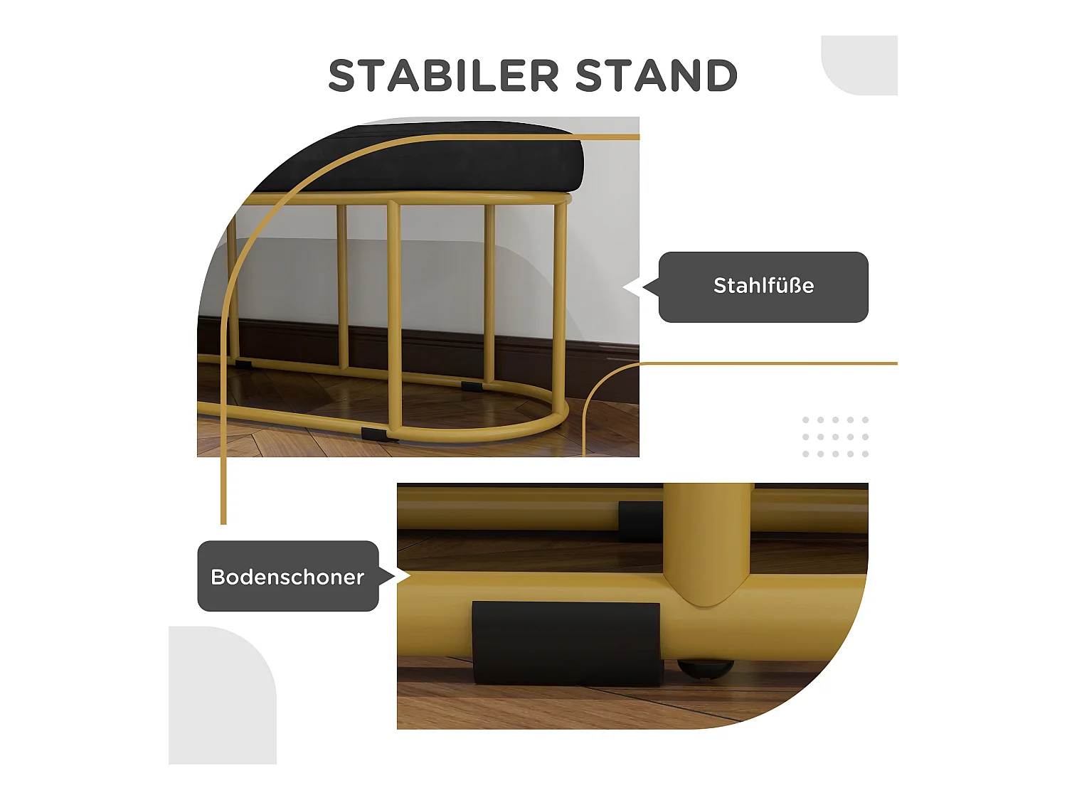 Polsterbank mit Samtoptik  Sitzbank, Bettbank, Schminkbank, Flurbank für Wohnzimmer