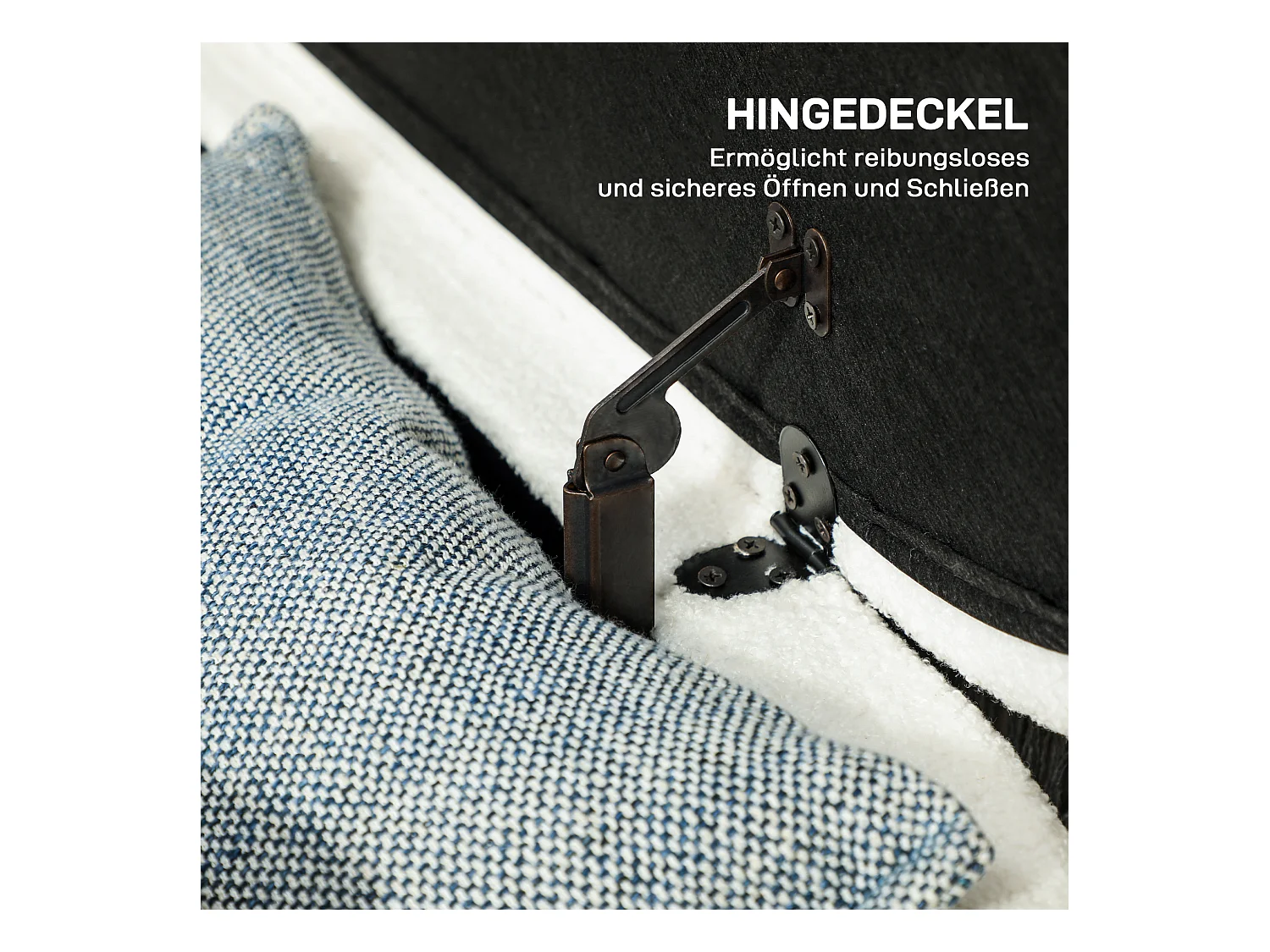 Banco con almacenaje,Banco tapizado con tapa,Baúl con almacenaje Con aspecto de terciopelo Teddy