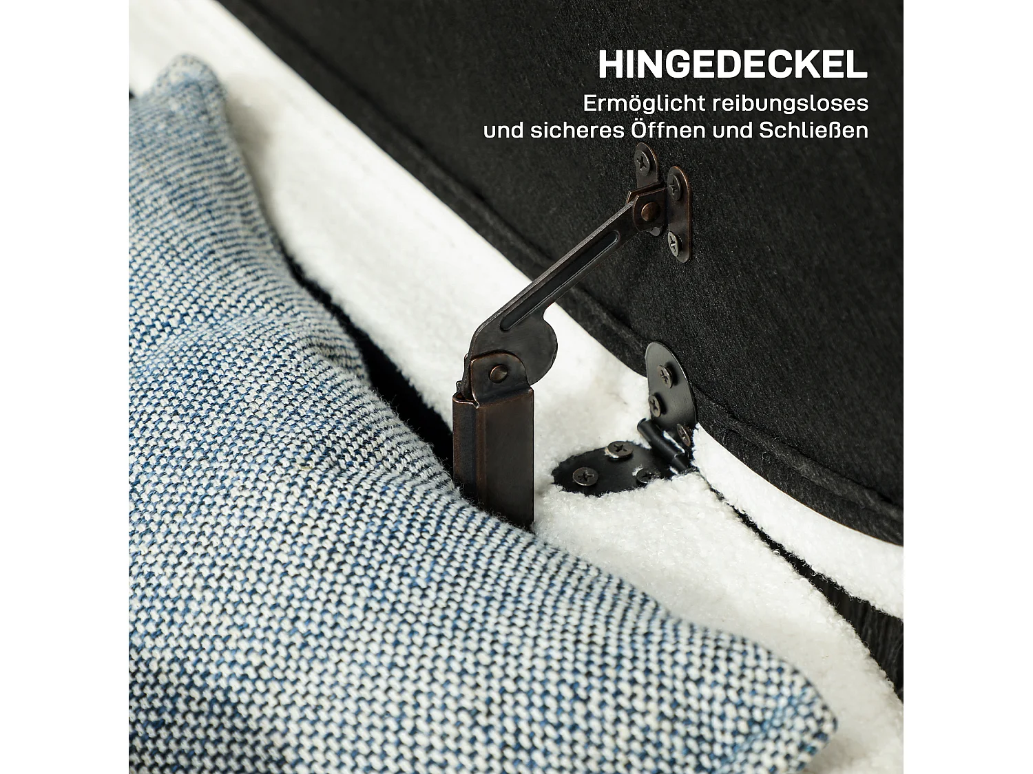 Banco con almacenaje,Banco tapizado con tapa,Baúl con almacenaje Con aspecto de terciopelo Teddy