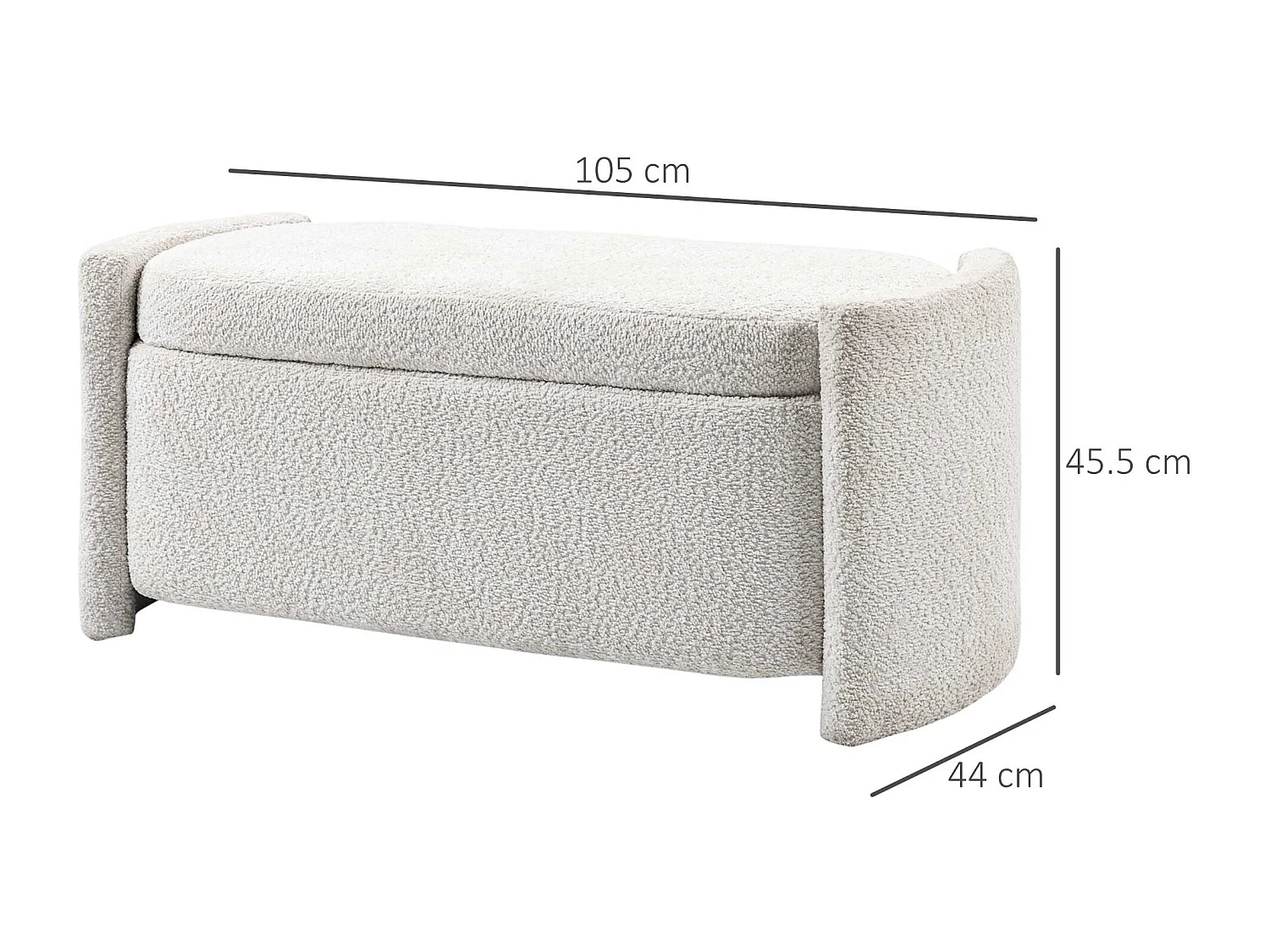 Banc,banc de lit avec espace de rangement,banc rembourré avec couvercle,velours