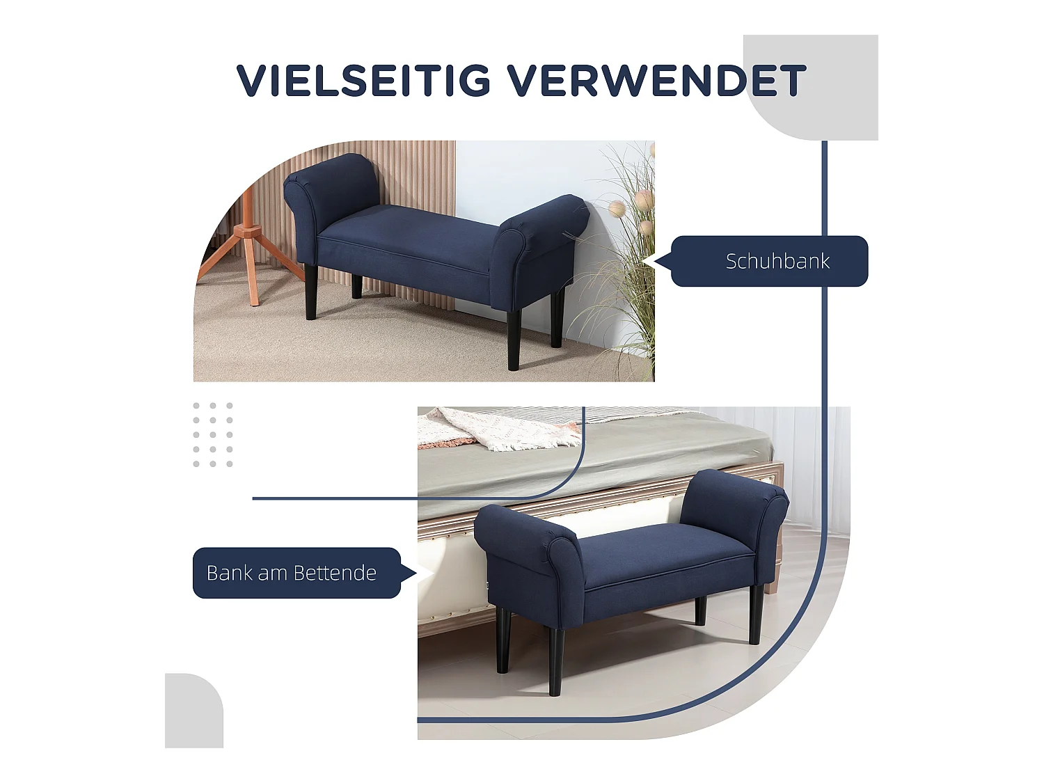 Banc de lit,banc rembourré,banc d'assise,banc de couloir toile,bleu,102 x 36 x 51 cm