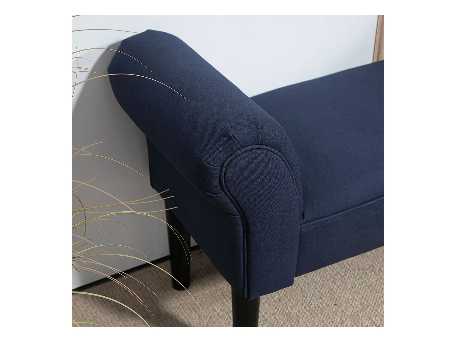 Banc de lit,banc rembourré,banc d'assise,banc de couloir toile,bleu,102 x 36 x 51 cm