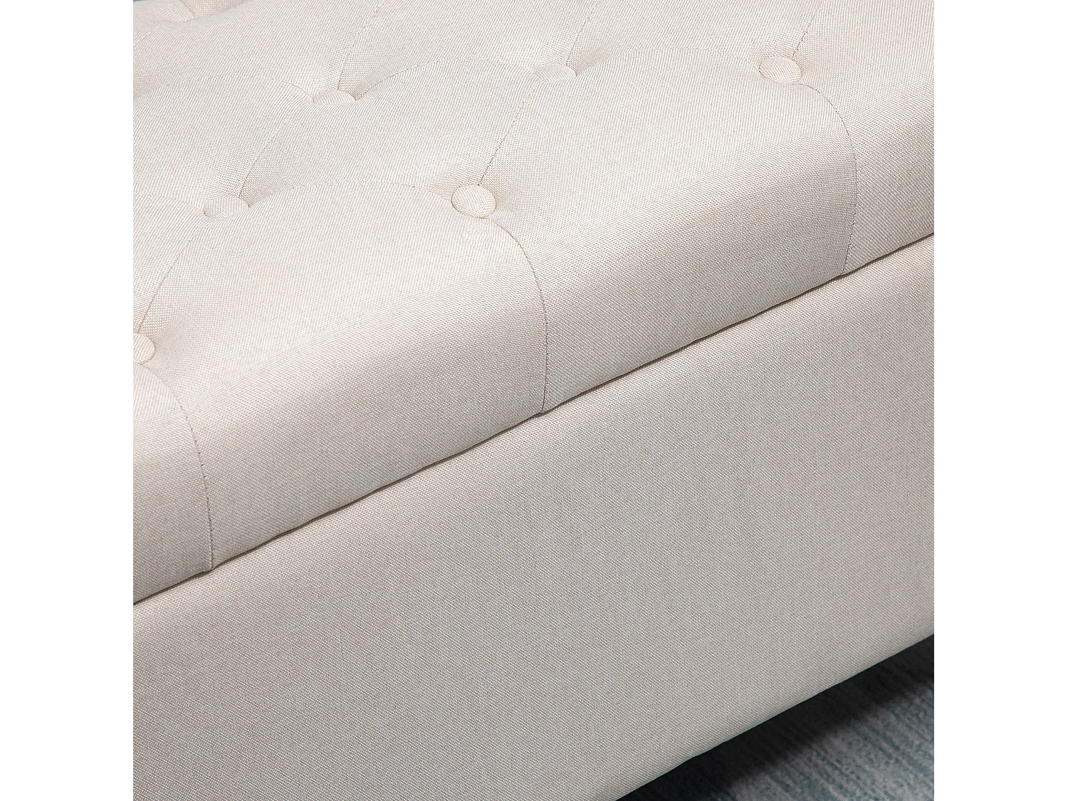 Gestoffeerde bank met opbergruimte,kistbank,linnenachtig polyester,rubberhout