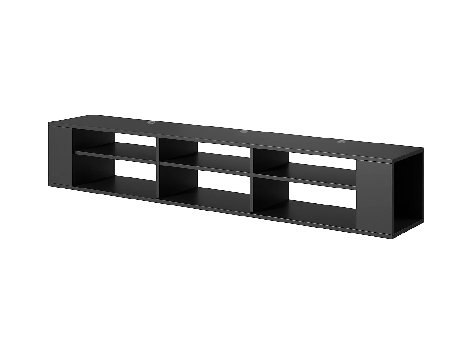 TV-meuble avec 6 compartiments - Noir - 175 cm - WALL