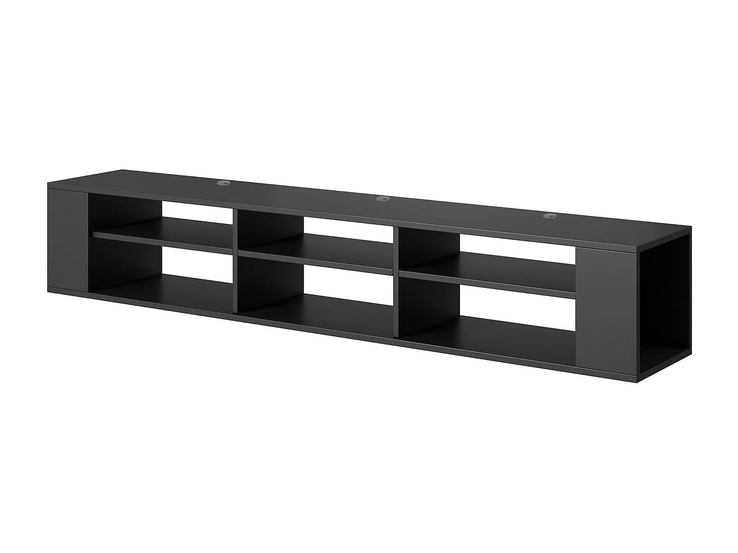 TV-meuble avec 6 compartiments - Noir - 175 cm - WALL