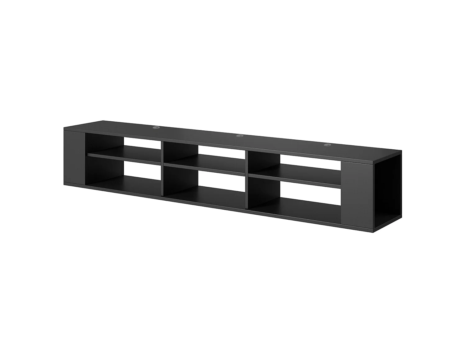 TV-meuble avec 6 compartiments - Noir - 175 cm - WALL