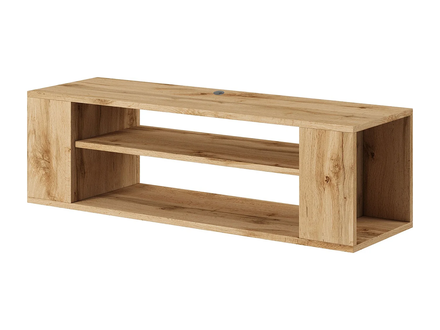 TV-meuble avec 2 compartiments - Imitation chêne - 100 cm - WALL