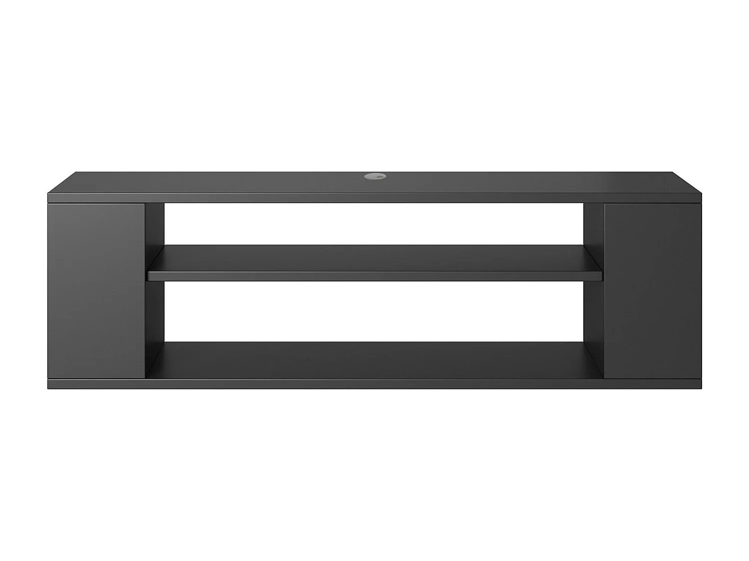 TV-meuble avec 2 compartiments - Noir - 100 cm - WALL