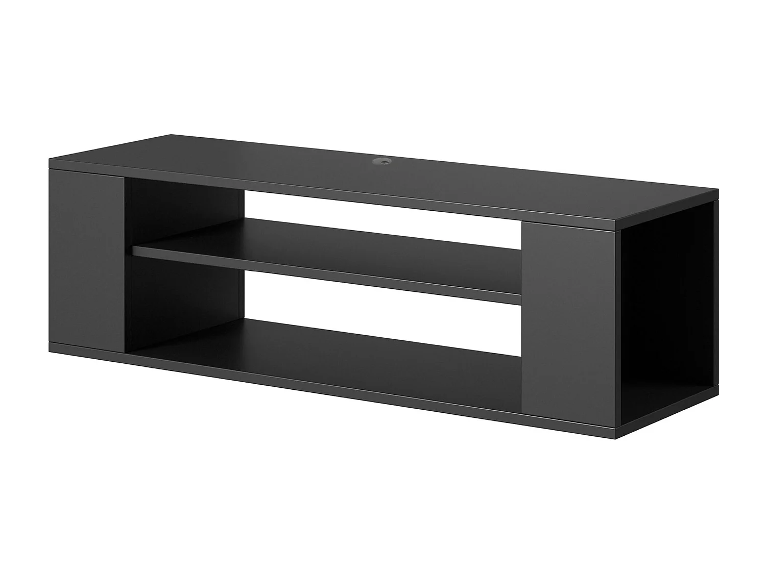 TV-meuble avec 2 compartiments - Noir - 100 cm - WALL