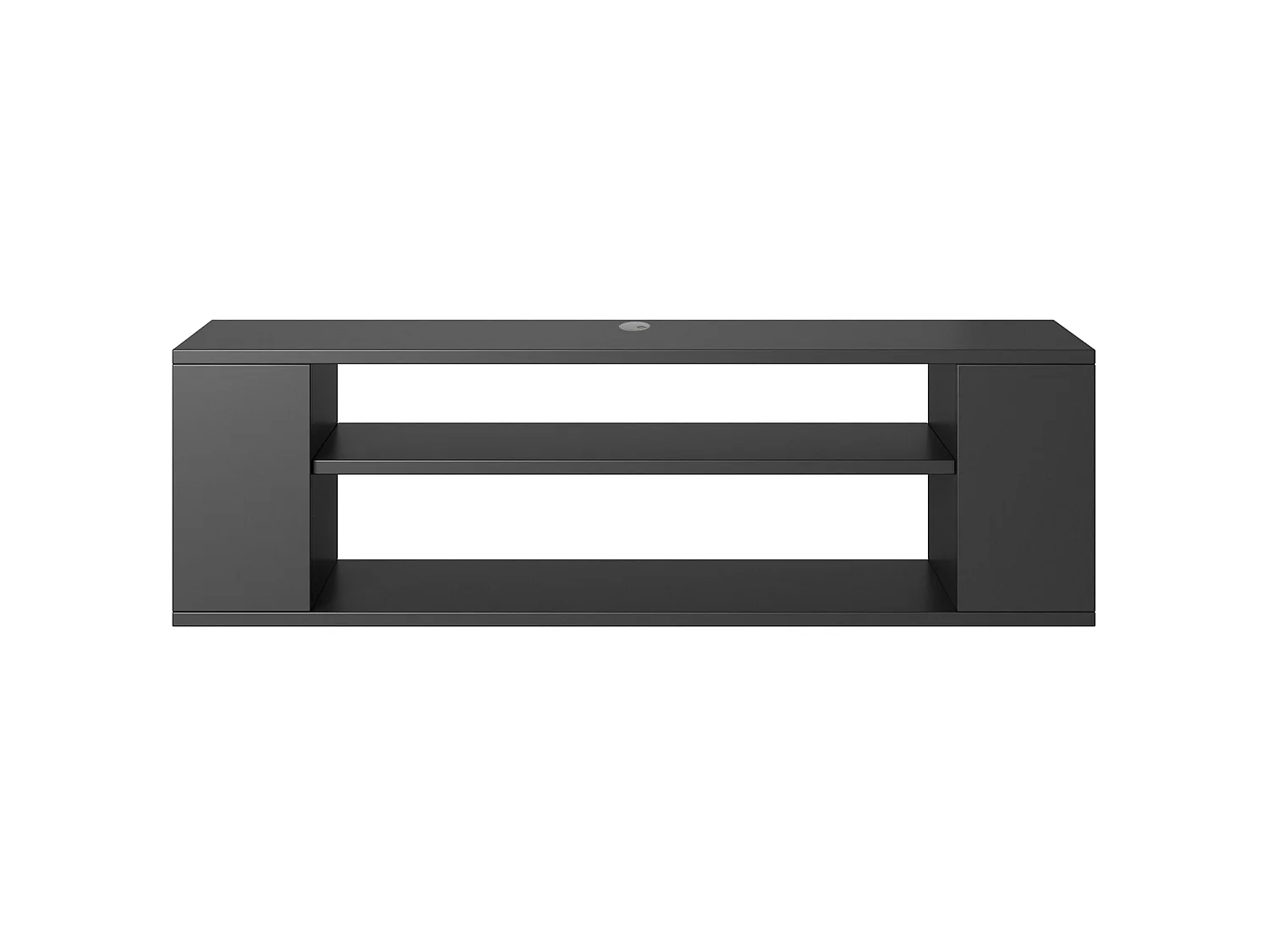 Mueble de TV con 2 compartimentos - Negro - 100 cm - WALL