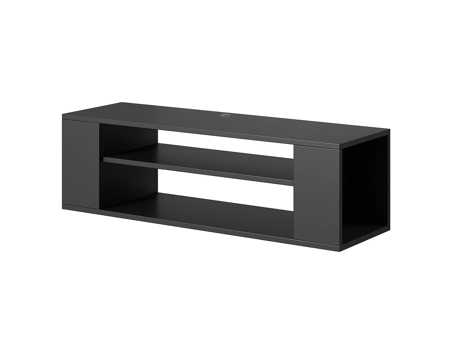 Mueble de TV con 2 compartimentos - Negro - 100 cm - WALL