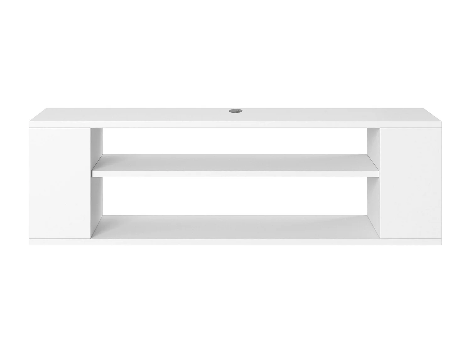TV-meuble avec 2 compartiments - Blanc - 100 cm - WALL